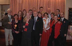 Mike Hall’s campaign team celebrating his re-election at the 2005 General Election