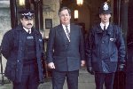 Tony Baldry MP with police officers at the Houses of Parliament